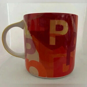 ANTHROPLOGIE | “P” initial ceramic coffee mug